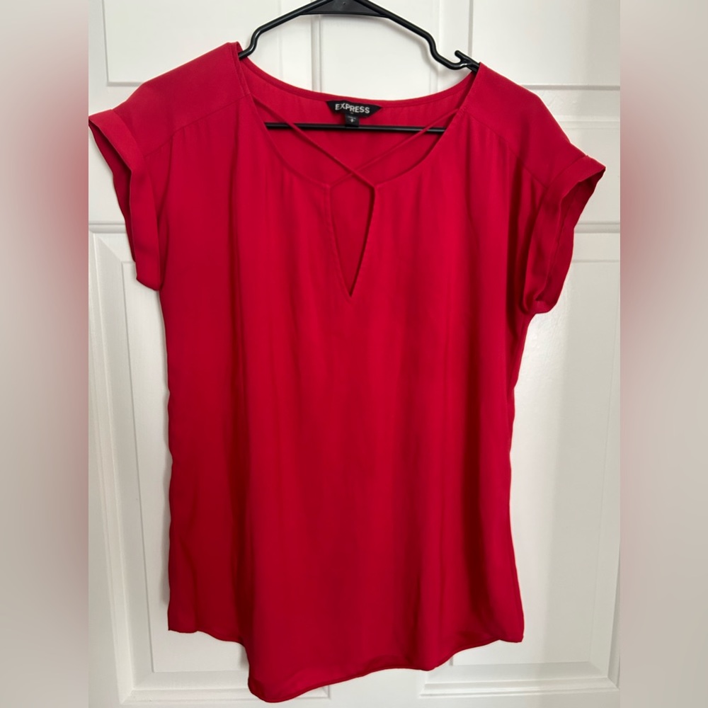 Satin V-Neck T-Shirt